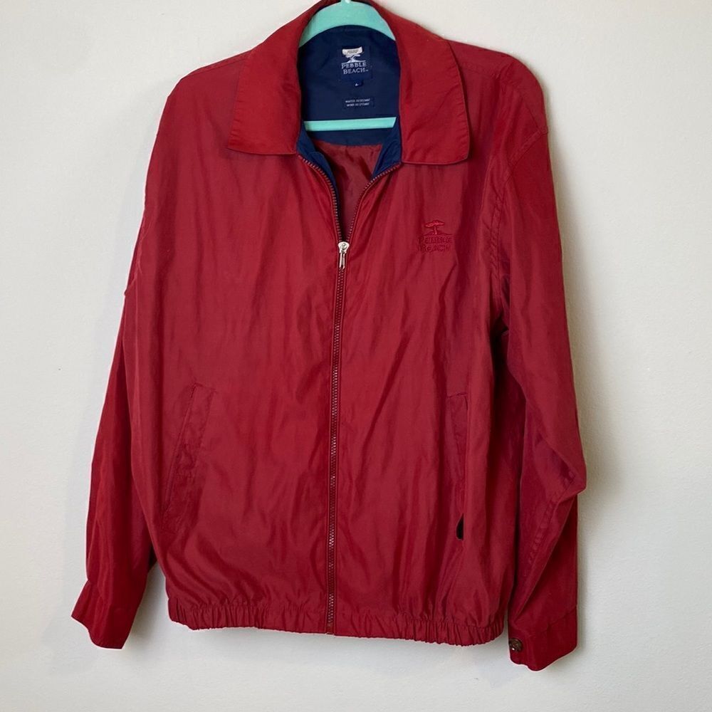 Pebble Beach Jacket Red with Navy Lightweight Size Large